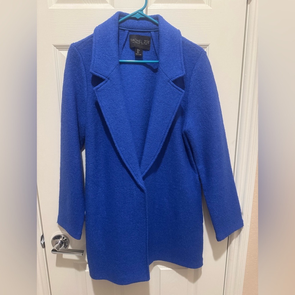 Rachel Zoe Blue Wool Blend Coat - Women’s Small Relaxed Fit